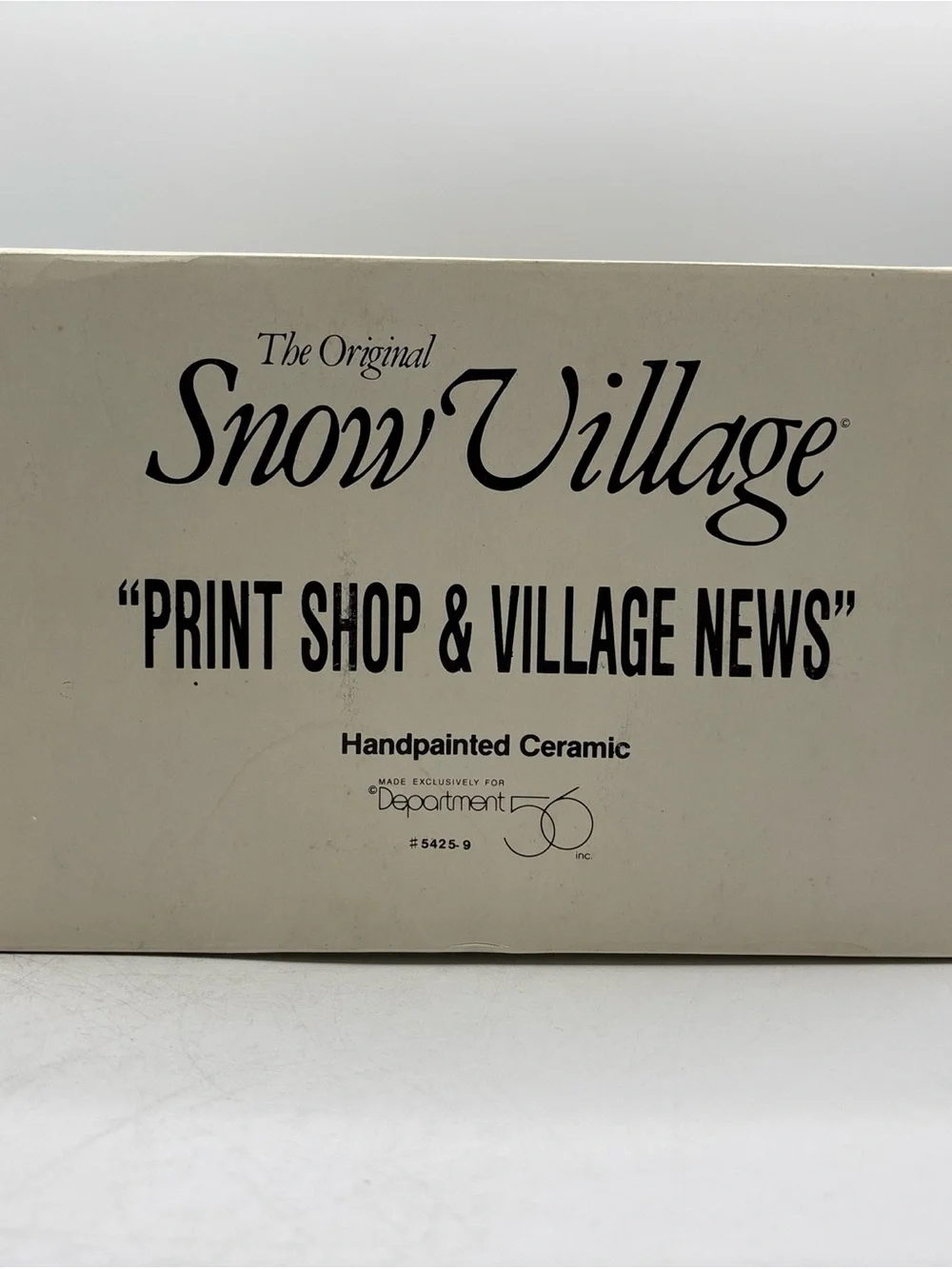 Department 56 1992 Vintage Original Snow Village Print Shop & Village News 54259